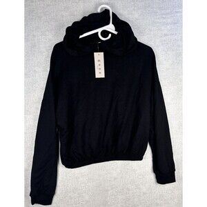 NWT Gaze Cropped Black Hoodie Size Medium Grunge Witchy Cinch Waist